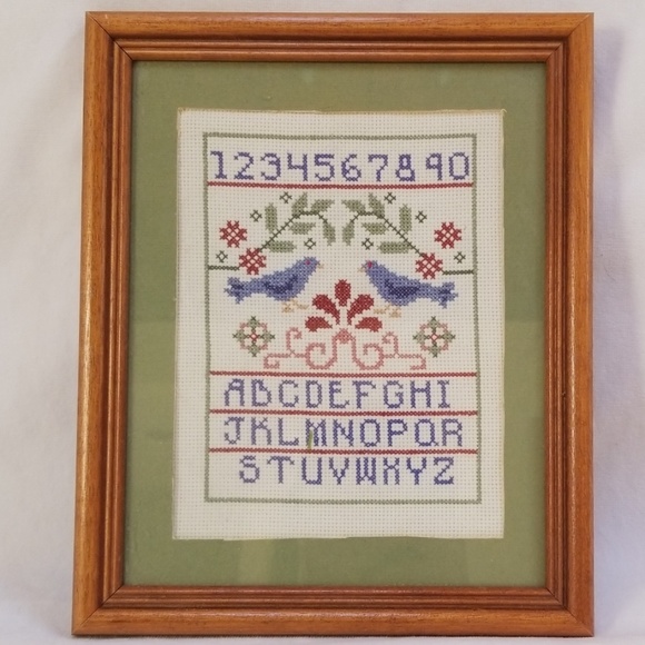 Hand Made | Wall Decor | Hand Made Cross Stitch Sampler Framed Wall Art ...